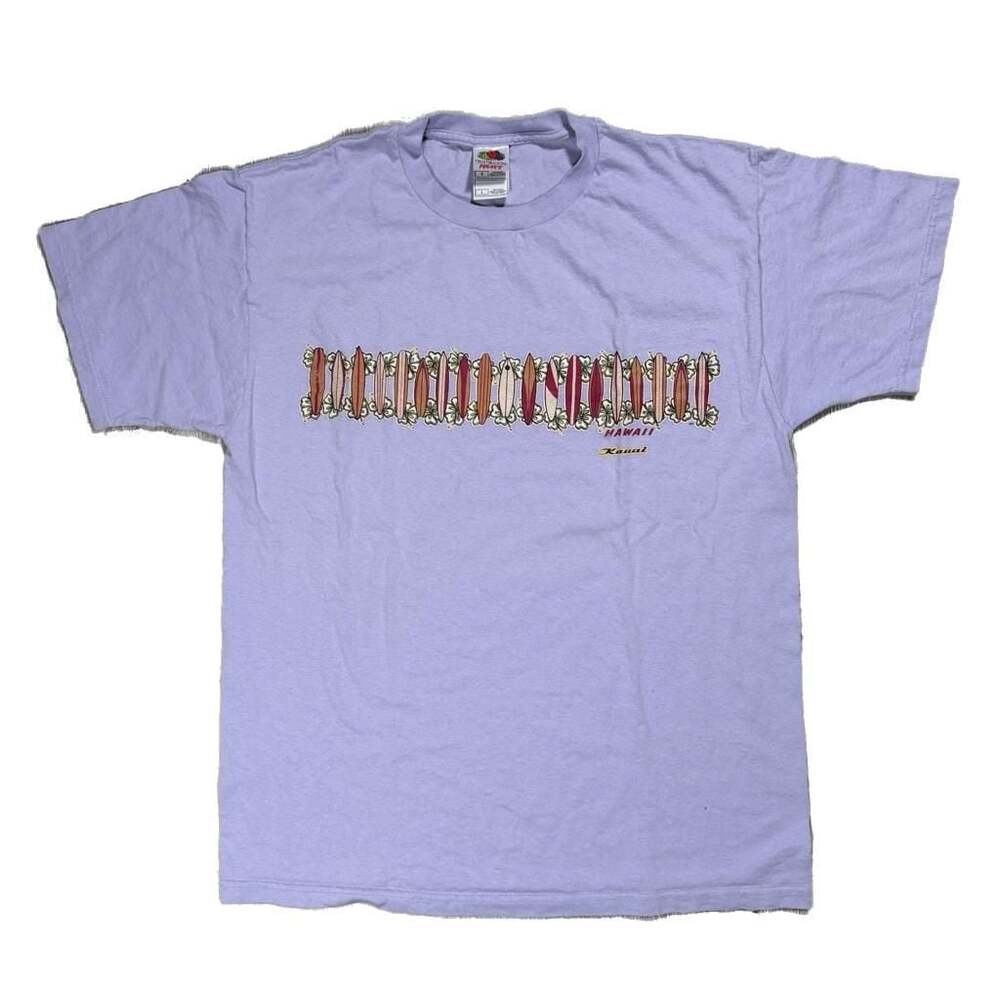 Vintage Fruit of the Loom Hawaii Kauai Surfboard Graphic T-Shirt